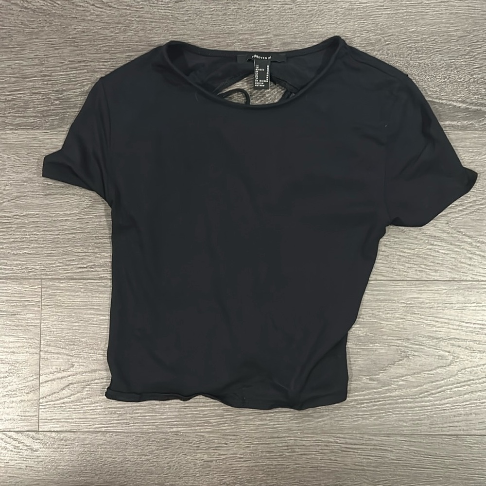 Black laced in the back crop top